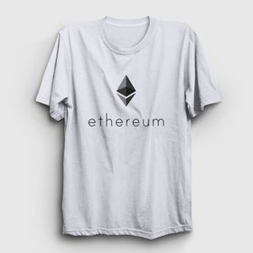 Presmono Unisex Ethereum Bitcoin Beyaz Kolsuz T-shirt