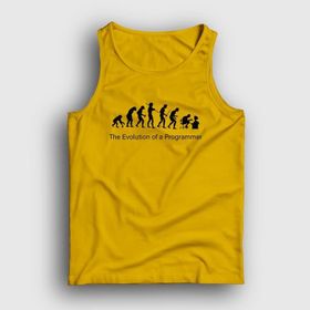 Presmono Unisex Evolution Evrim Developer Yazılımcı Sarı Atlet T-Shirt