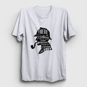 Presmono Unisex Fact Sherlock Holmes Beyaz T-Shirt