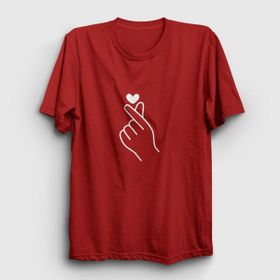 Presmono Unisex Finger Heart Bts Siyah Kolsuz T-Shirt