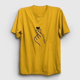 Presmono Unisex Finger Heart Bts Siyah Kolsuz T-Shirt