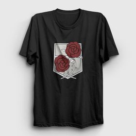 Presmono Unisex Garrison Anime Attack On Titan Siyah T-Shirt
