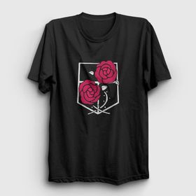 Presmono Unisex Garrison Anime Attack On Titan Siyah T-Shirt
