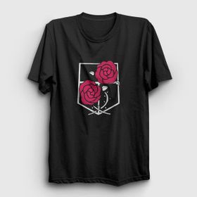 Presmono Unisex Garrison Anime Attack On Titan Siyah T-Shirt