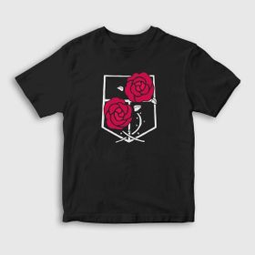 Presmono Unisex Garrison Anime Attack On Titan Siyah T-Shirt