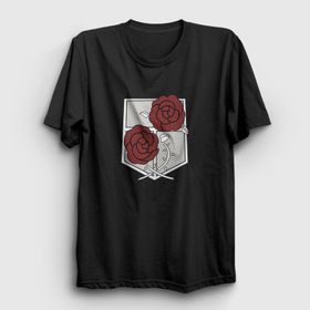 Presmono Unisex Garrison Anime Attack On Titan Siyah T-Shirt