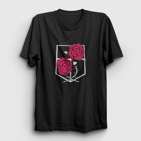 Presmono Unisex Garrison Anime Attack On Titan Siyah T-Shirt