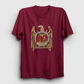 Presmono Unisex Gold Eagle Slayer Bordo T-Shirt