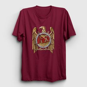 Presmono Unisex Gold Eagle Slayer Bordo T-Shirt