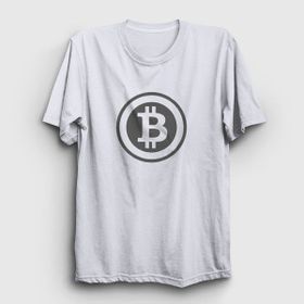 Presmono Unisex Gray Logo Bitcoin Siyah T-Shirt