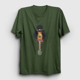 Presmono Unisex Guitar Guns N' Roses Slash Haki T-Shirt