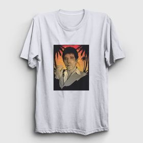 Presmono Unisex Hawaii Film Scarface Beyaz T-Shirt