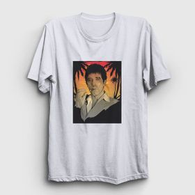 Presmono Unisex Hawaii Film Scarface Beyaz T-Shirt