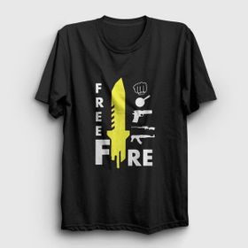 Presmono Unisex Knife Free Fire Siyah T-Shirt