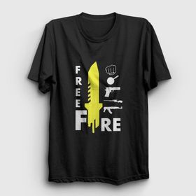 Presmono Unisex Knife Free Fire Siyah T-Shirt