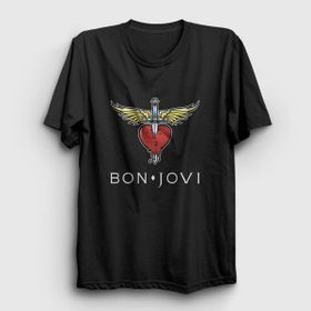 Presmono Unisex Logo Bon Jovi Siyah T-Shirt