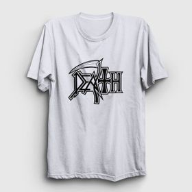 Presmono Unisex Logo Death Beyaz T-Shirt