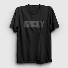 Presmono Unisex Logo Film Rocky Siyah T-Shirt
