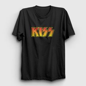 Presmono Unisex Logo Kiss Siyah T-Shirt