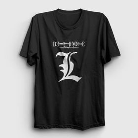 Presmono Unisex Logo L V2 Anime Death Note Siyah T-Shirt