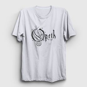 Presmono Unisex Logo Opeth Beyaz T-Shirt