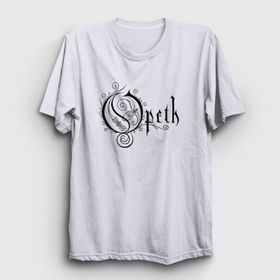 Presmono Unisex Logo Opeth Beyaz T-Shirt