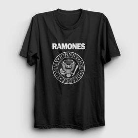 Presmono Unisex Logo Ramones Siyah T-Shirt