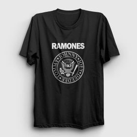 Presmono Unisex Logo Ramones Siyah T-Shirt