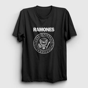 Presmono Unisex Logo Ramones Siyah T-Shirt