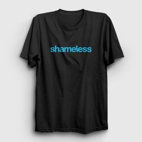 Presmono Unisex Logo Shameless Siyah T-Shirt