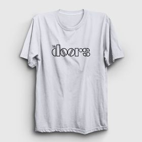 Presmono Unisex Logo The Doors Beyaz T-Shirt