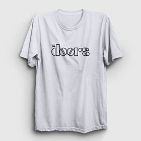 Presmono Unisex Logo The Doors Beyaz T-Shirt