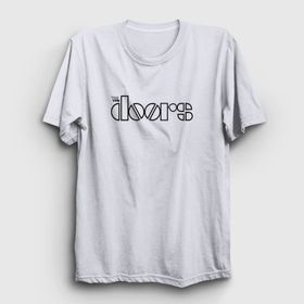 Presmono Unisex Logo The Doors Beyaz T-Shirt