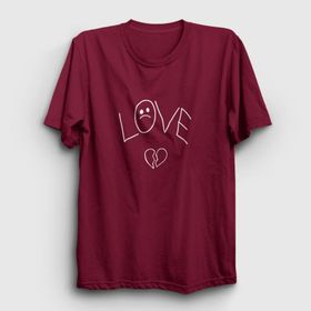 Presmono Unisex Love Lil Peep Bordo T-shirt