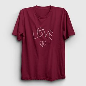 Presmono Unisex Love Lil Peep Bordo T-shirt