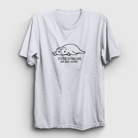 Presmono Unisex Overthinking Cat Kedi Siyah T-Shirt