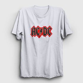 Presmono Unisex Red Black Ac/Dc Beyaz T-Shirt