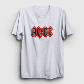 Presmono Unisex Red Black Ac/Dc Beyaz T-Shirt