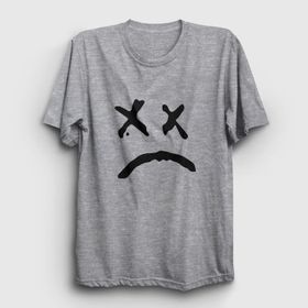 Presmono Unisex Sad Face Lil Peep Gri T-shirt