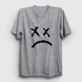 Presmono Unisex Sad Face Lil Peep Gri T-shirt