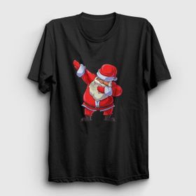 Presmono Unisex Siyah Dabbing Noel Baba Santa Claus Yılbaşı T-Shirt