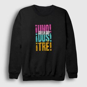Presmono Unisex Siyah Uno Dos Tre Green Day Sweatshirt