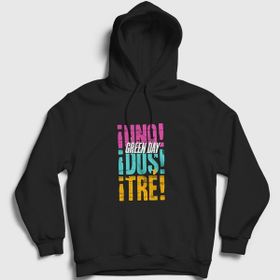 Presmono Unisex Siyah Uno Dos Tre Green Day Sweatshirt
