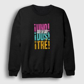 Presmono Unisex Siyah Uno Dos Tre Green Day Sweatshirt