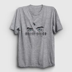 Presmono Unisex Spider Billie Eilish Gri T-shirt