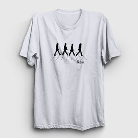 Presmono Unisex Walk The Beatles Beyaz T-Shirt