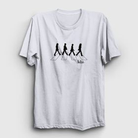 Presmono Unisex Walk The Beatles Beyaz T-Shirt