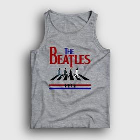 Presmono Unisex Walk V2 The Beatles Gri Kolsuz T-shirt
