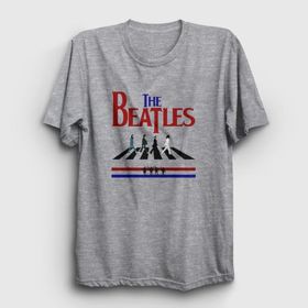 Presmono Unisex Walk V2 The Beatles Gri Kolsuz T-shirt