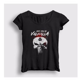 Presmono Valhalla Vikings Kadın T-shirt